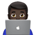 👨🏿‍💻 man technologist: dark skin tone display on Apple